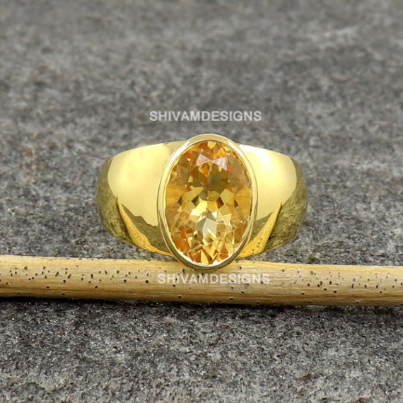 Men's citrine sale ring