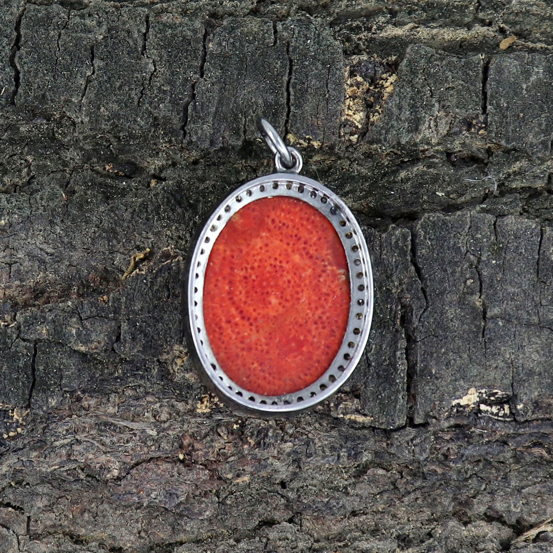 Red Sponge Coral Charm Pendant Genuine Sponge Coral Pendant Etsy