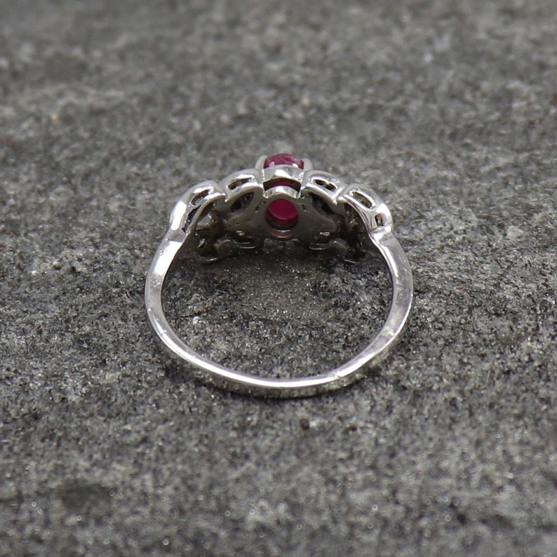 925 Sterling Silver Ring Natural Ruby Ring Antique Jewelry Engagement Promise Ring Antique Ring EY126 Ring Size US 8 Silver Band Ring