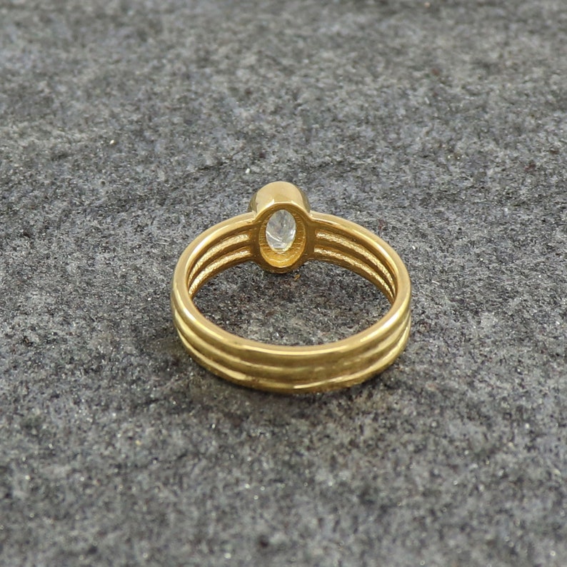 Gift Ring 18K Yellow Gold Plated Sterling Silver Rainbow Moonstone Birthstone Ring Wedding Ring Size 4 to 15 Mother/'s Day Gift Ring