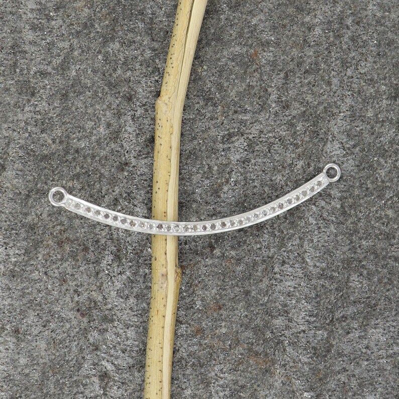 Real Diamond Bar Connector Necklace 925 Fine Silver Necklace Charm Pendant Findings Genuine Pave Diamond Bar Connector Pave Diamond Bar