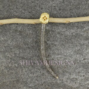 Diamond Pendant, Antique Horn Design Diamond Necklace, 18K Gold Plated Necklace, 925 Sterling Silver Pendant, Diamond Pave Necklace