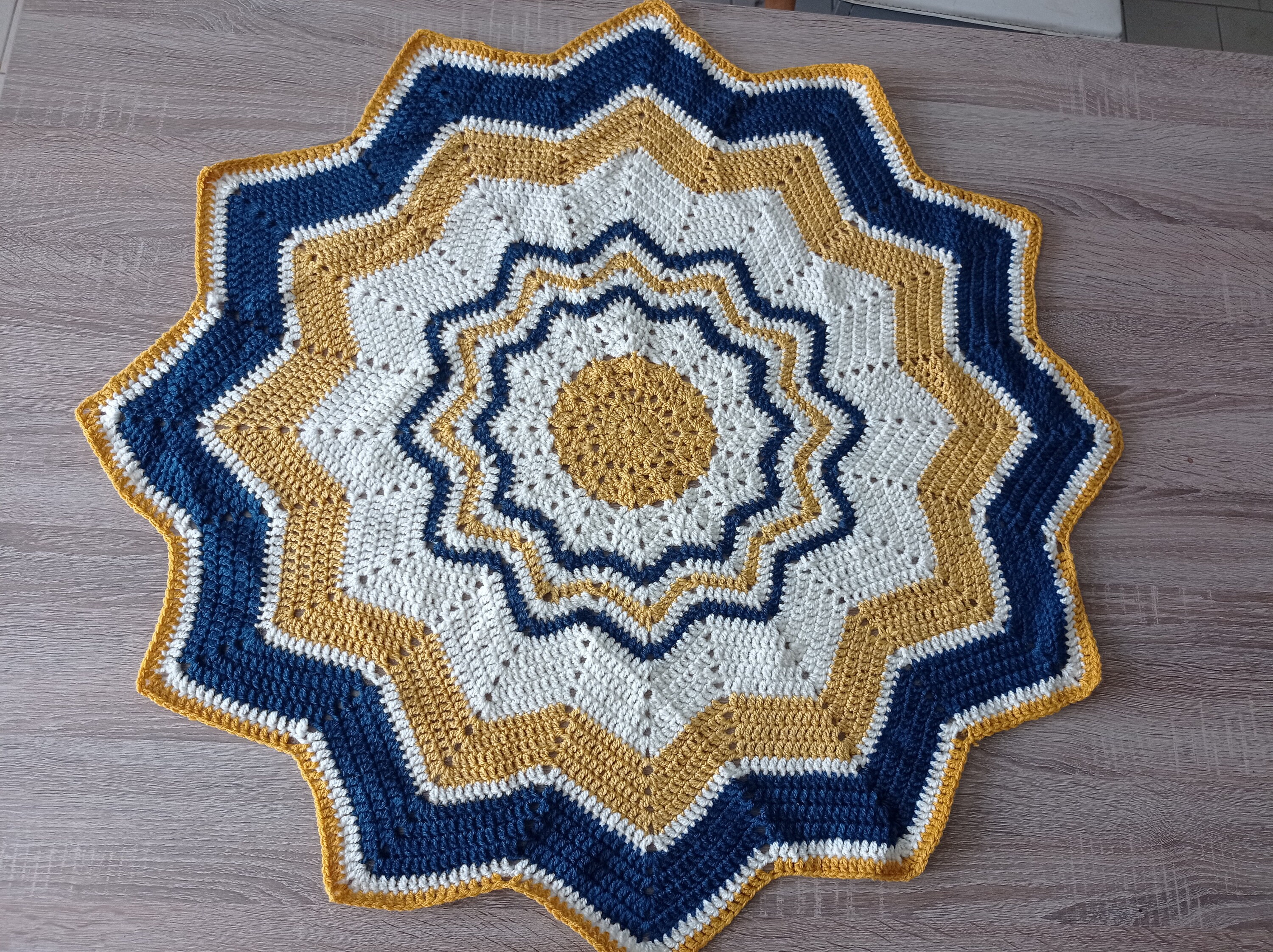 Grand Mandala Napperon Au Crochet Deco