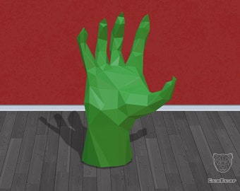 Low Poly Monster Hands Papercraft Template- Geometric Hands, Abstract Monster Claws - DIY PDF TEMPLATE