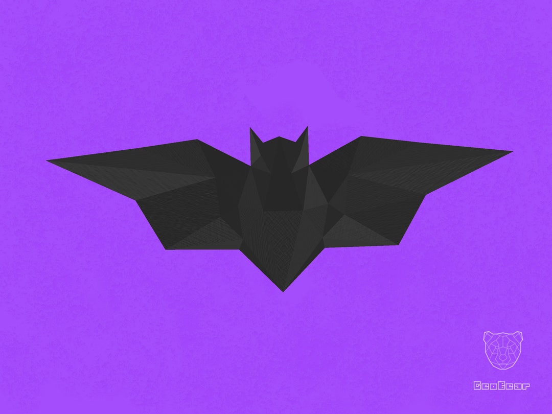 Low Poly Bat Papercraft Template- Geometric Bat, Abstract Bat- DIY PDF ...