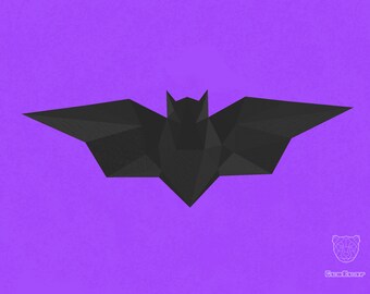 Low Poly Bat Papercraft Template- Geometric Bat, Abstract Bat- DIY PDF TEMPLATE