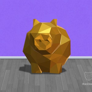 Low Poly Piggy Bank Papercraft Template- Geometric Pig, Abstract Piggy Bank - DIY PDF TEMPLATE