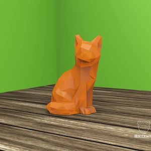 Geometric Paper craft Fox, 3D Low Ploly Fox, PDF TEMPLATE, Paper craft Fox