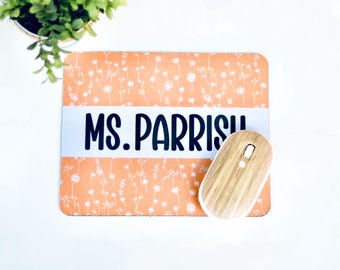 Personalized Mouse Pad: Custom Name Office Desk Accessory for teacher
