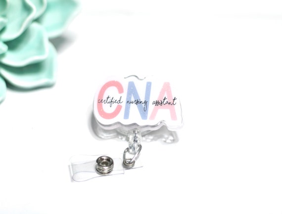 CNA Badge Reel: Glitter Acrylic Medical ID Holder