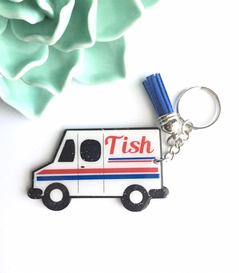 Mail Truck Keychain usps keychain post office keychain Etsy