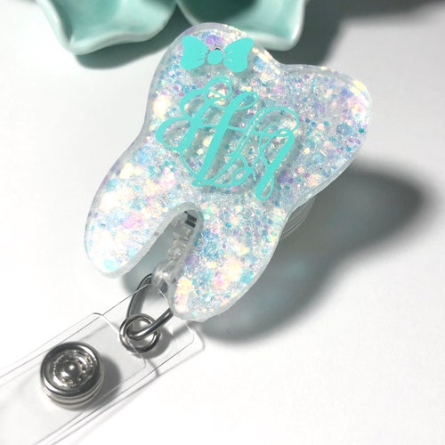 Personalized Tooth Name Badge Reel/ Holder for Dentist and Etsy