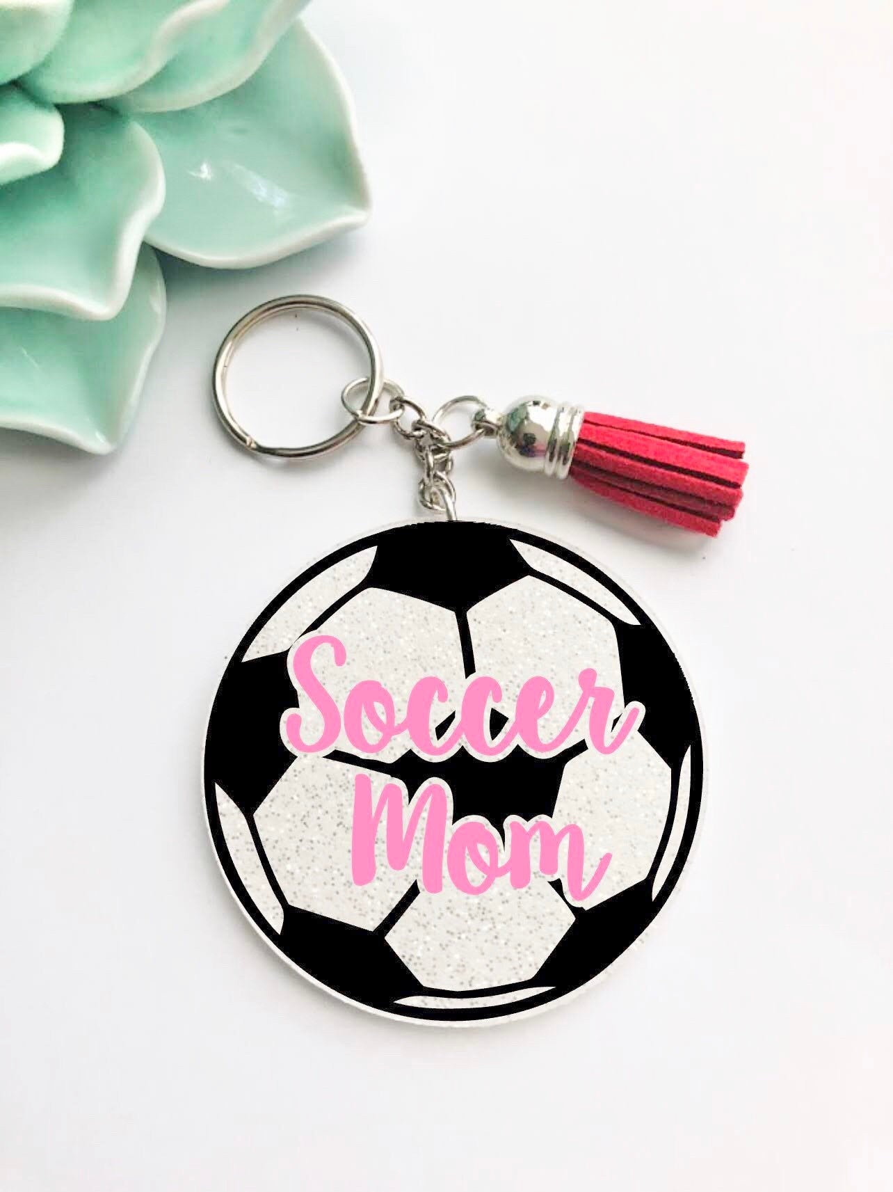 Soccer Mom Keychain Glitter Keychain Personalized Soccer Etsy UK