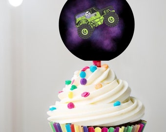 Monster Jam Cupcake Topper, Monster Jam Birthday, Boom Crash, Monster Truck Bash, Monster Jam Party, Printable