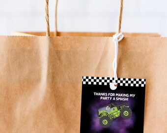 Monster Jam Birthday, Monster Jam Party, Boom Crash, Monster Truck Bash, Printable gift tag