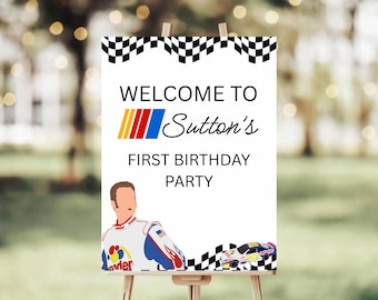 If You Ain't First You're Last Birthday Sign, Ricky Bobby Birthday, Printable Welcome Sign, Talladega Nights Birthday, 1st Birthday Sign