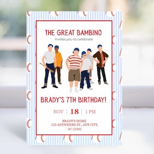 The Sandlot Birthday Invitation | Rookie Year Birthday | Baseball Birthday Invite | You’re Killing Me Smalls