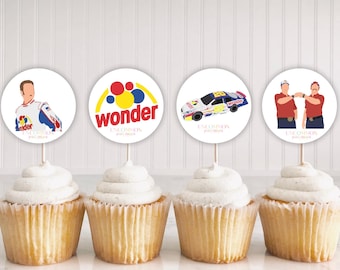 If You Ain't First You're Last Cupcake Topper, Ricky Bobby Birthday, Talladega Nights Invite, Printable Cupcake Topper