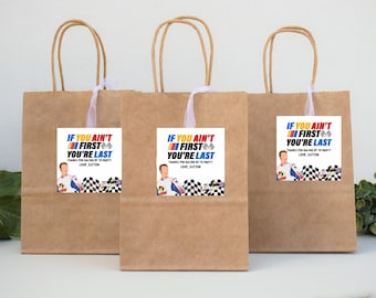 If You Ain't First You're Last Party Favor, Printable Party Favor Tag, Bag Tag, Racing 1st Birthday