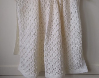 Little Cotton Diamond 100% Hand Knitted Blanket - Organic Cotton