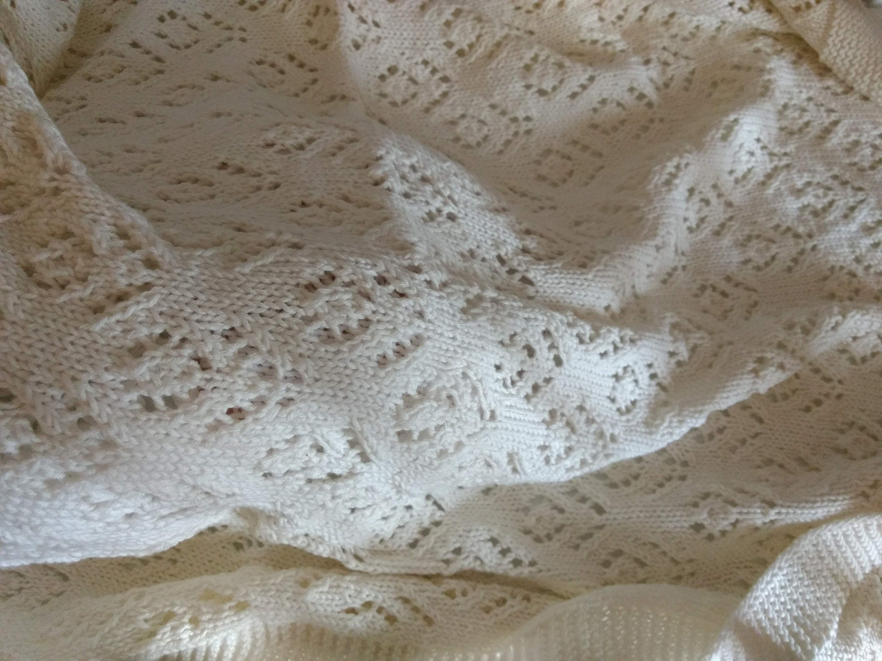 Organic Cotton hand knit baby blanket Size 90cm x 80cm | Etsy