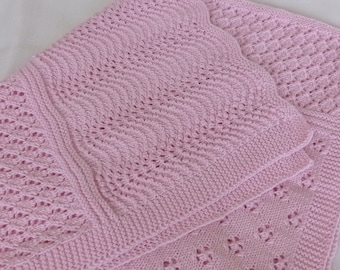 Stunning 100% hand knitted baby blanket