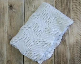 Merino Hand knit baby blanket