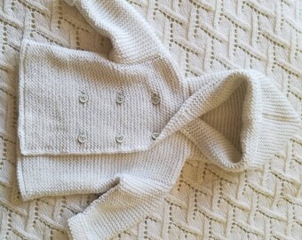 Hand Knit Baby Cardigan - Cotton