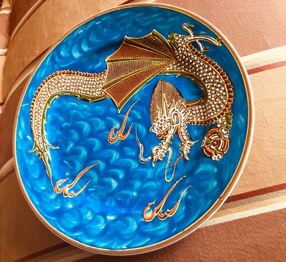 Vintage Dragon Nagoya Plates Set of 5 Hand Painted Japanese - Etsy