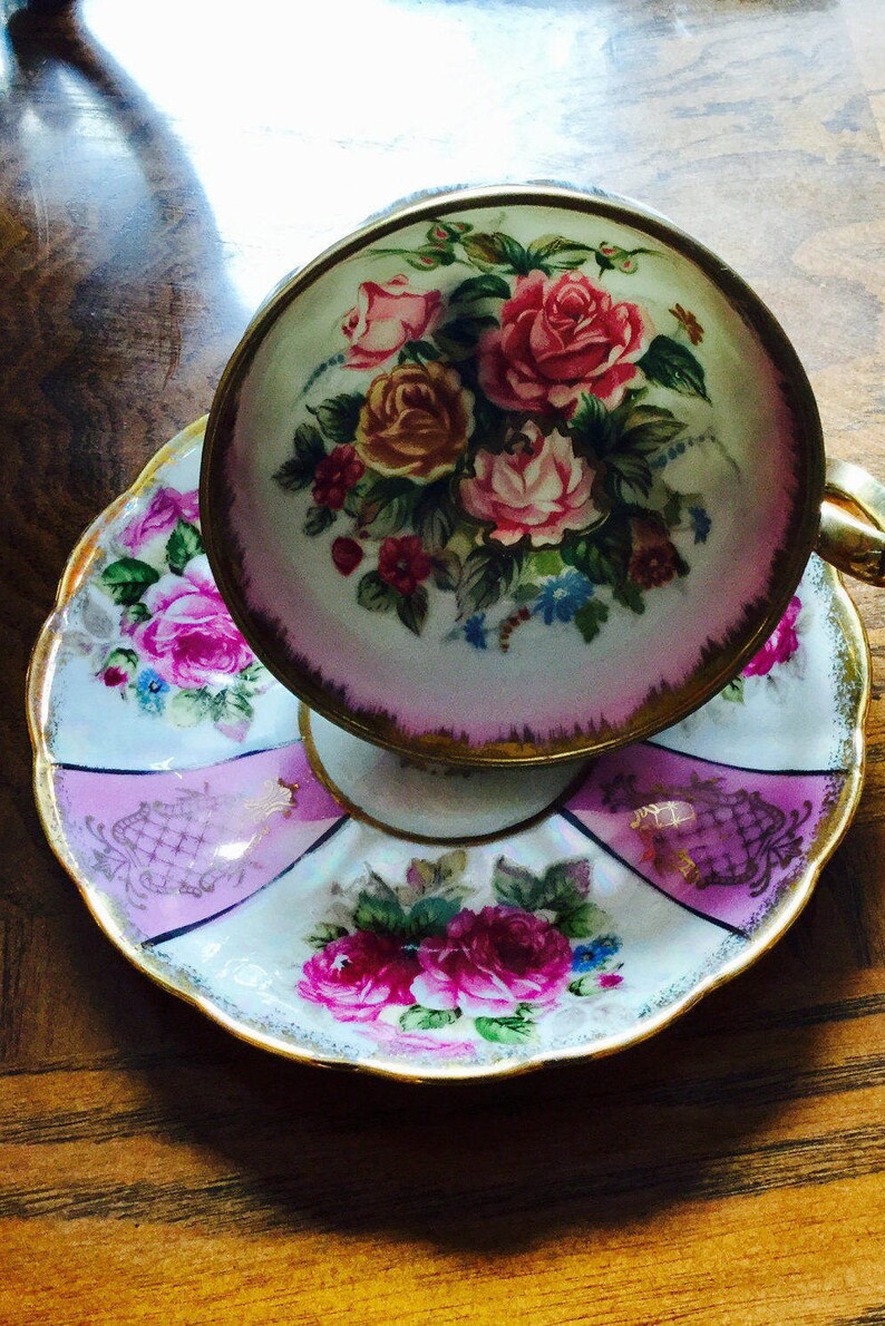 Pink Rose Tea Cup and Saucer Japan Royal Halsey, Floral, Tea Party