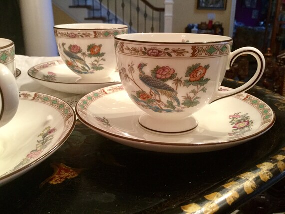 pics Wedgwood Bone China Made In England Kutani Crane R4464 etsy