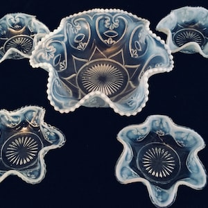 Northwood Antique Opalescent  Berry 5 Piece Set