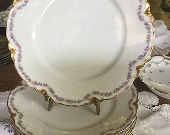 Haviland Limoges 93-piece Pink & Blue Flowered Porcelain