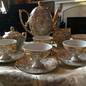 Tea /coffee set German Gilded service for 5 Set of 8