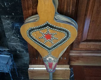 Vintage Fireplace Bellows Wood and Leather