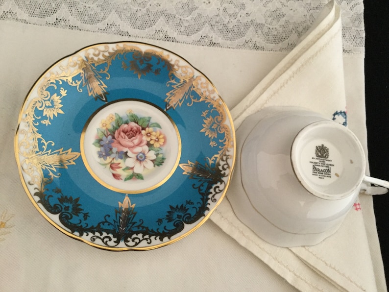 Paragon by Appointment to Her Majesty the Queen Fine Bone China Kingston Tea Cup and Saucer Etsy