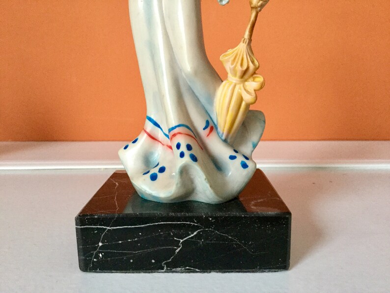 Genuine Carrara Marble Base, Made in Italy Lady on Stroll Figurine Etsy