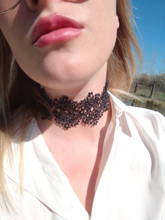 lace choker collar : r/tatting