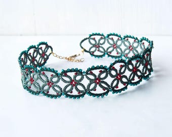 Tatted Necklace, Vintage Style Choker, Victorian choker, Handmade Jewelry, Tatting choker, Lace Necklace, Necklace for Woman, Unique gift