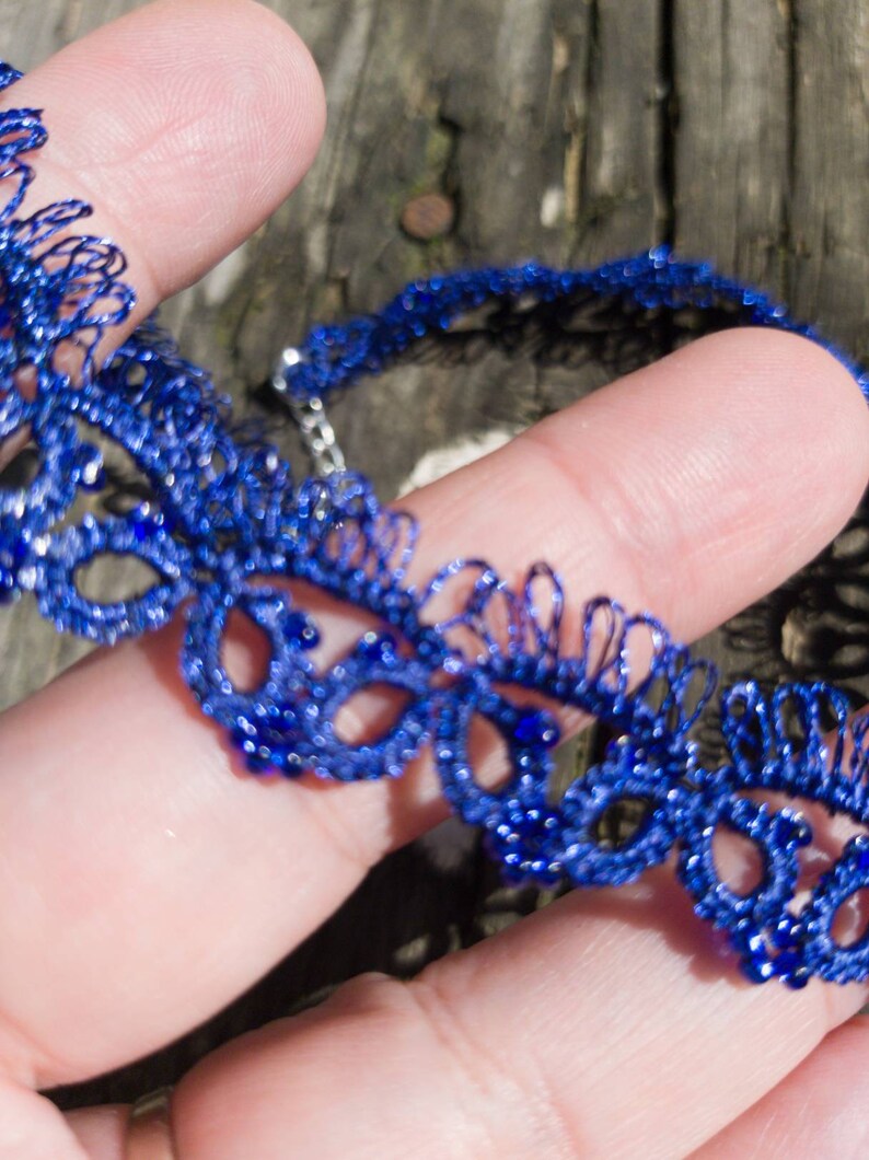 Dainty Gold Lace Choker Necklace Filigree Delicate Tatting Etsy