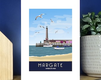 Margate Harbour Arm Greetings Card. Over 500 to choose from.