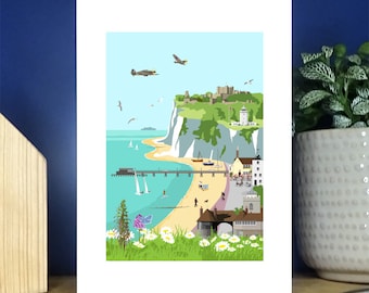 Dover Deal Sandwich Montage, Kent. Portrait Greetings Card. Over 500 to choose from.
