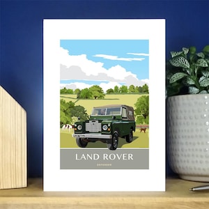 Land Rover, Campo. Cartão de Saudações com Retrato A6
