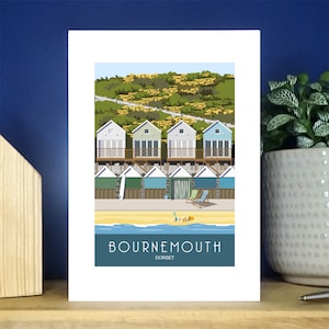 Bournemouth Chalets Portrait Greetings Card. Over 500 to choose from.