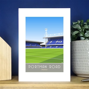 Terrain de football de Portman Road, Ipswich, Suffolk, portrait Carte de vœux
