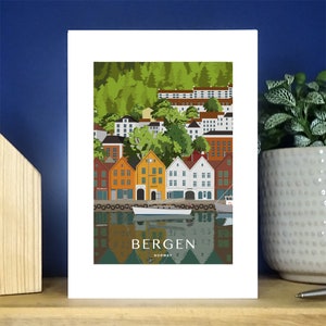 Bergen, Norvegia Ritratto A6 Biglietto di auguri. Oltre 500 tra cui scegliere.