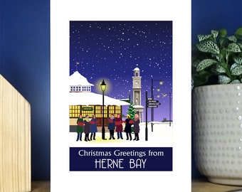 Herne Bay, Kent, Christmas Snow. Christmas Card. Quantity discounts. A6 Portrait. Greetings Cards.