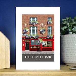 Cartão De Felicitações The Temple Bar Pub, Dublin, Irlanda.A6 Retrato