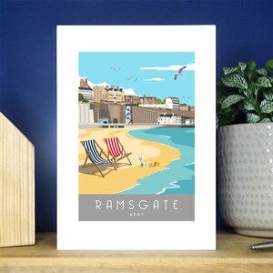 Ramsgate Main Sands, Thanet, Kent. A6 Portret Wenskaart. Meer dan 500 om uit te kiezen.