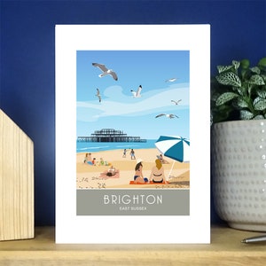 Brighton West Pier Sunset. A6 Portrait Greetings Card. Over 500 to choose from.